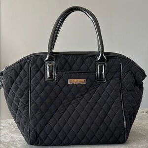 Vera Bradley Black Quilted Tote Bag with Faux-Leather Handles